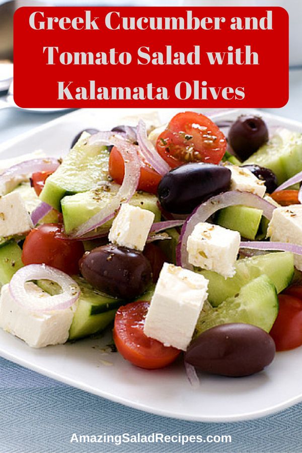 Cucumber and Tomato Salad Greek Style with Feta