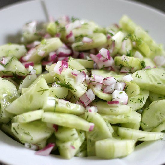 Cucumber Salad with Fresh Dill and Red Onion