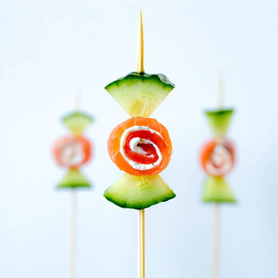 Cucumber smoked salmon appetizer candy