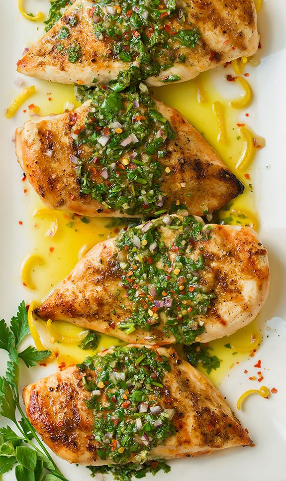 Cumin Rubbed Grilled Chicken with Chimichurri Sauce