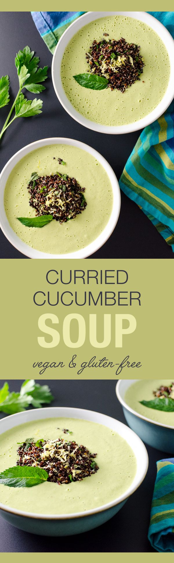 Curried Cucumber Soup with Black Quinoa