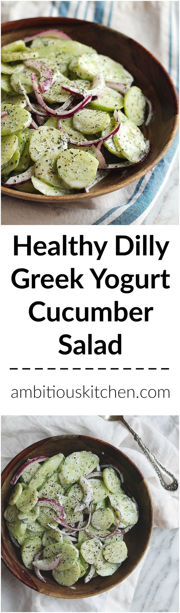 Dad’s Dilly Greek Yogurt Cucumber Salad