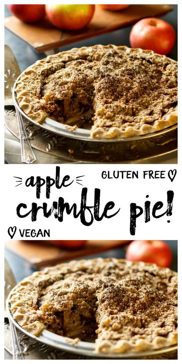 Dairy and Gluten Free Apple Crumble Pie