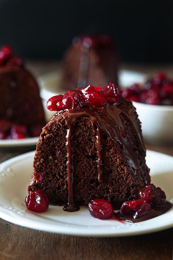 Dark Chocolate Cranberry Bundt Cake