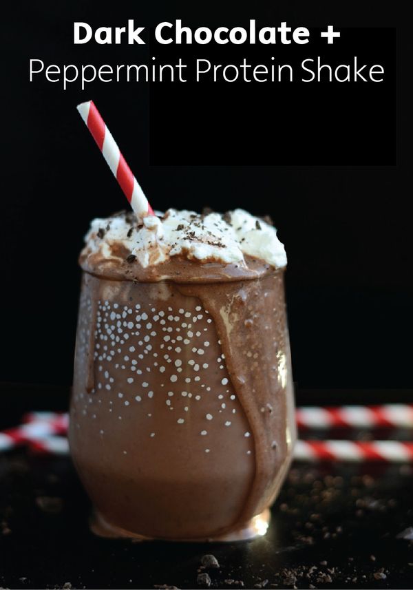 Dark Chocolate Peppermint Protein Shake