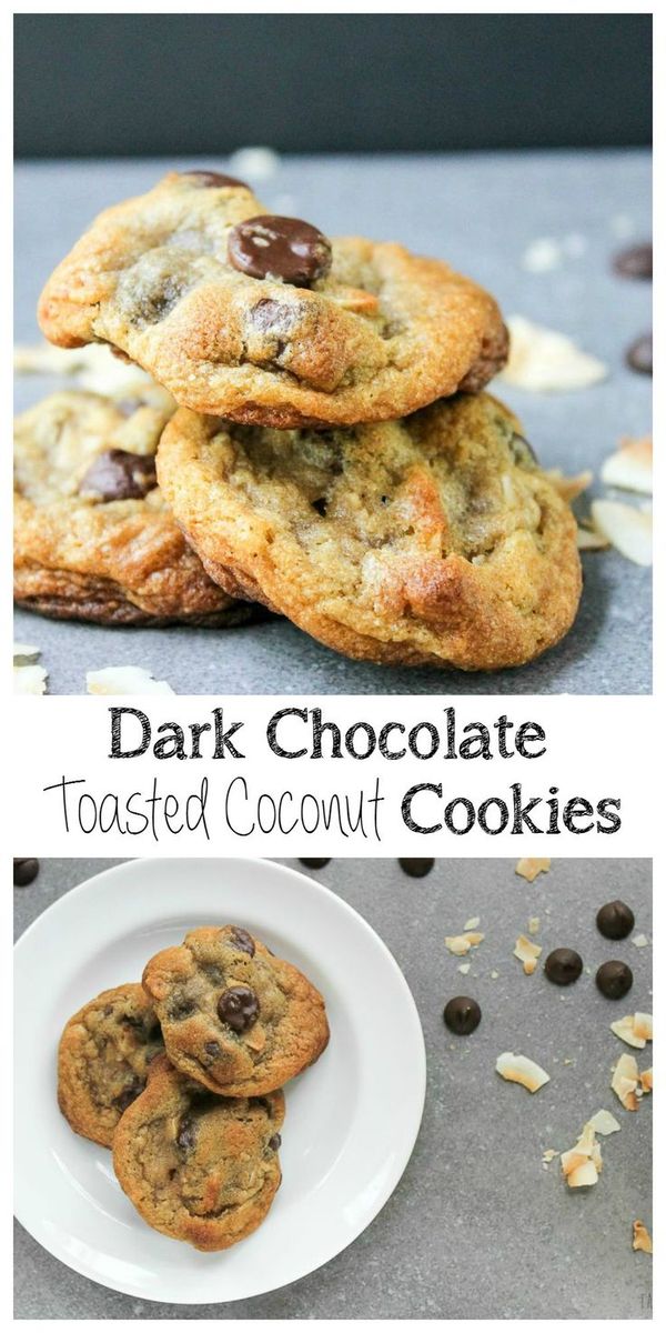 Dark Chocolate Toasted Coconut Cookies