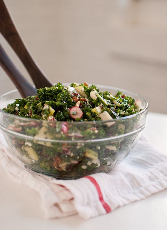 Deb's Kale Salad with Apple, Cranberries and Pecans