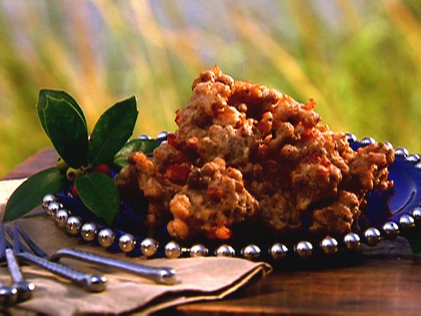 Deep-Fried Black-Eyed Pea and Ham Bites with a Sweet Cranberry Dipping Sauce