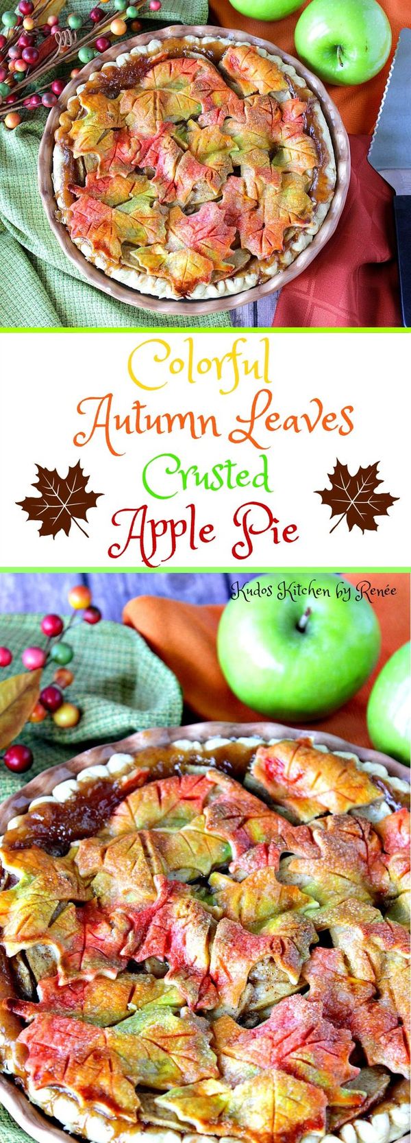 Delightfully Colorful Autumn Leaves Crusted Apple Pie