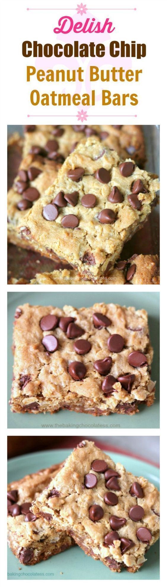 Delish Chocolate Chip Peanut Butter Oatmeal Bars