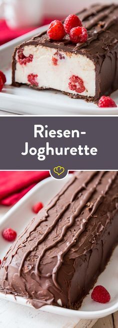 Die ist ja mega! Riesen-Joghurette mit Himbeeren