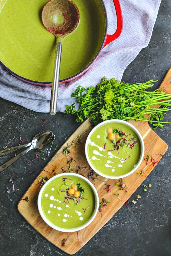 Dill and Spinach Chickpea Soup