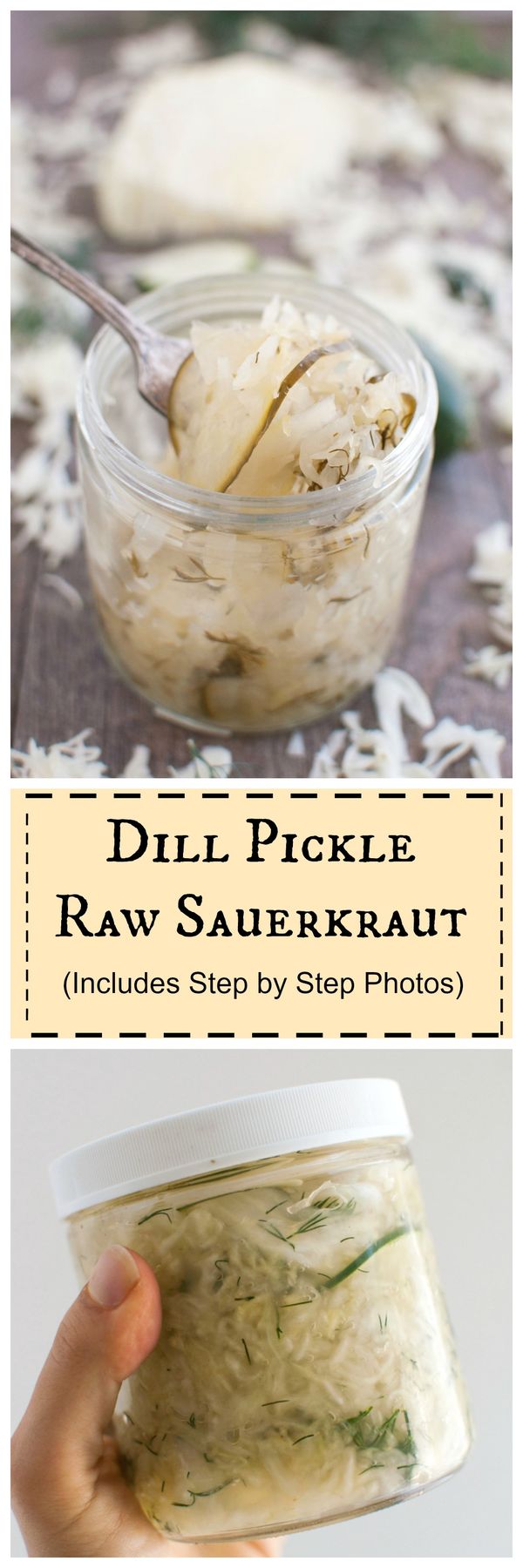 Dill Pickle Raw Sauerkraut (Includes Step By Step Photos