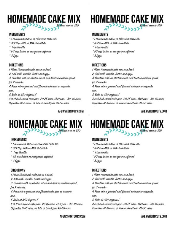 D.I.Y. Chocolate & Yellow Cake Mixes