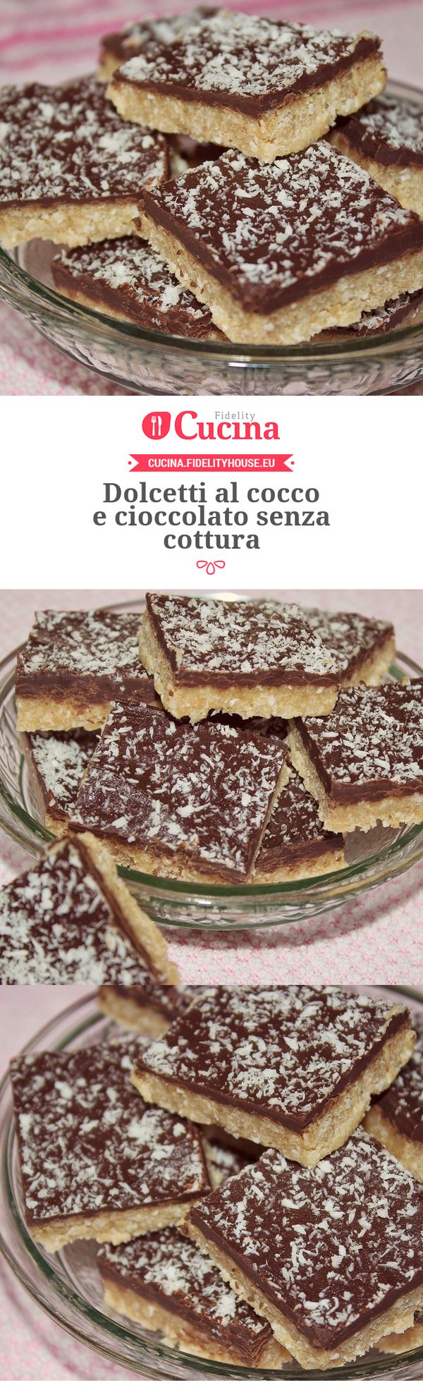 Dolcetti al cocco e cioccolato senza cottura