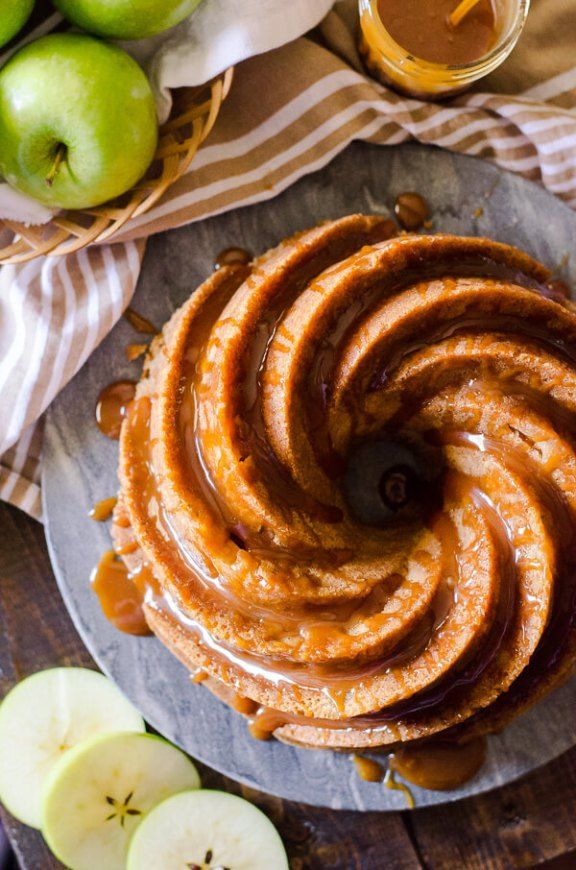 Double Caramel Apple Bundt Cake #BundtBakers