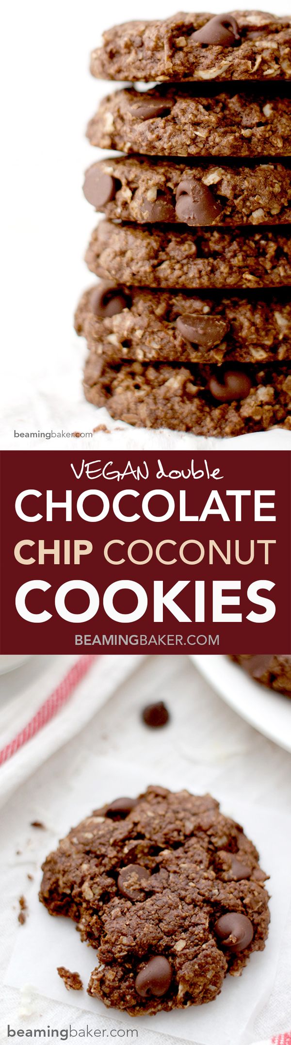 Double chocolate chip coconut cookies (vegan, gluten-free