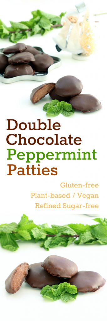 Double Chocolate Peppermint Patties (Gluten-free, Plant-based / Vegan, Refined Sugar-free