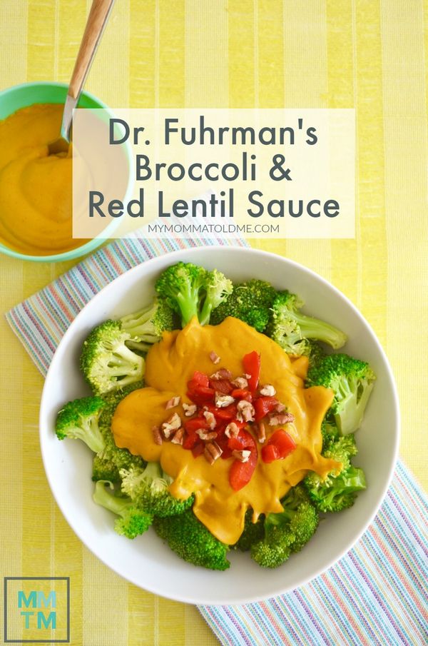 Dr. Fuhrman's Broccoli with Red Lentil Sauce