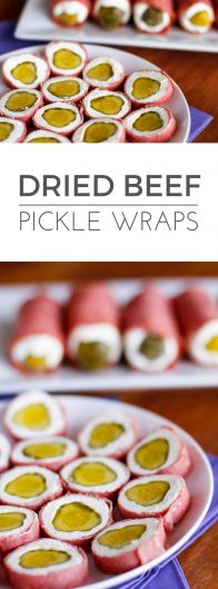 Dried Beef Pickle Roll-Ups