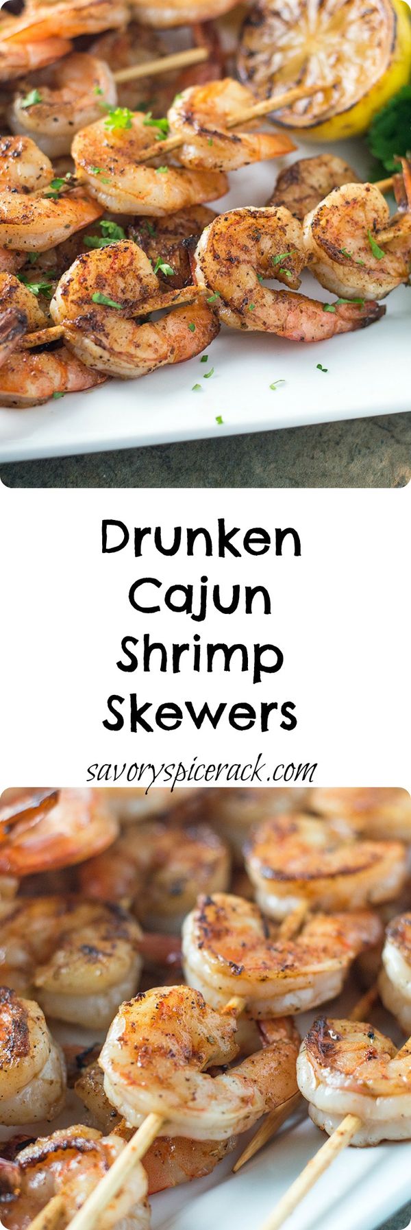 Drunken Cajun Shrimp Skewers