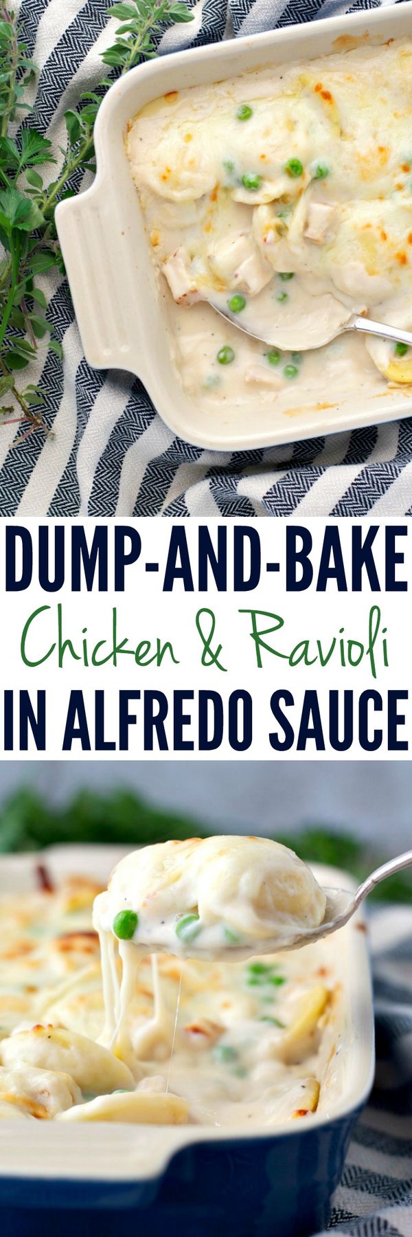 Dump-and-Bake Chicken & Ravioli in Alfredo Sauce