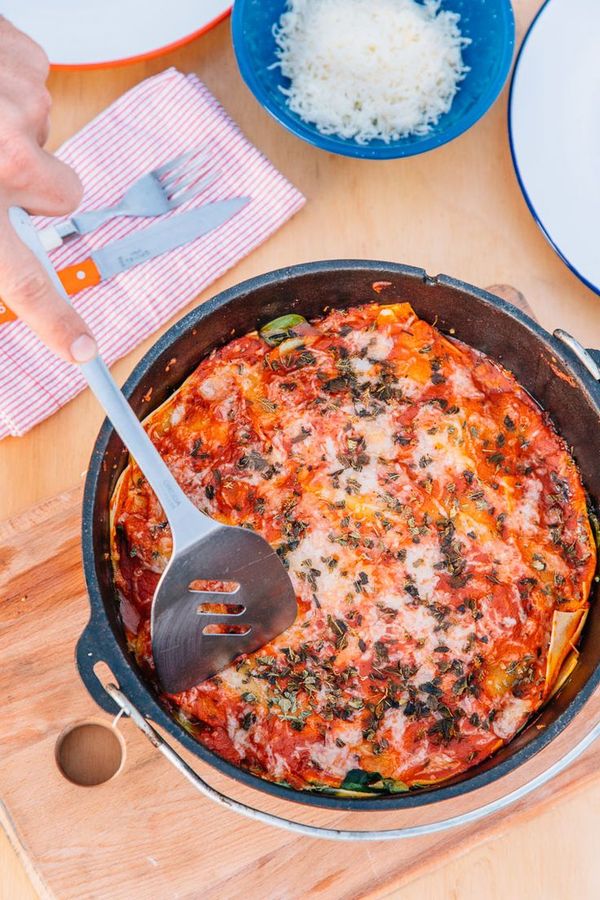 Dutch Oven Campfire Lasagna