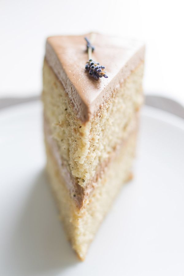 Earl Grey Cake with Chocolate Lavender Frosting