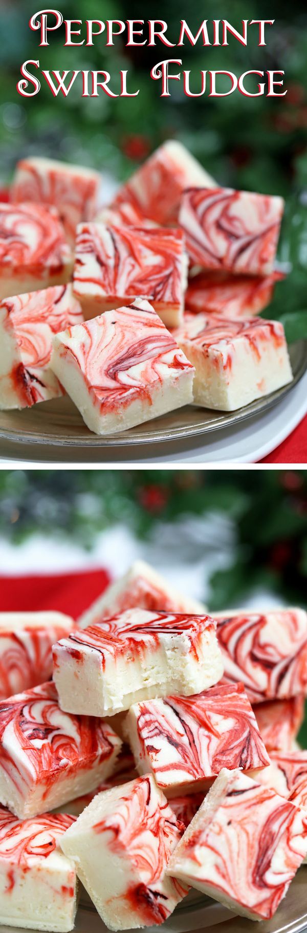 Easy and Beautiful Peppermint Swirl Fudge