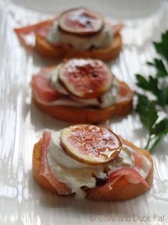 Easy appetizer recipe | Prosciutto, Burrata cheese and fig crostini