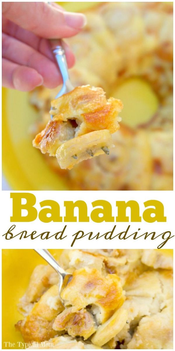 Easy banana bread pudding