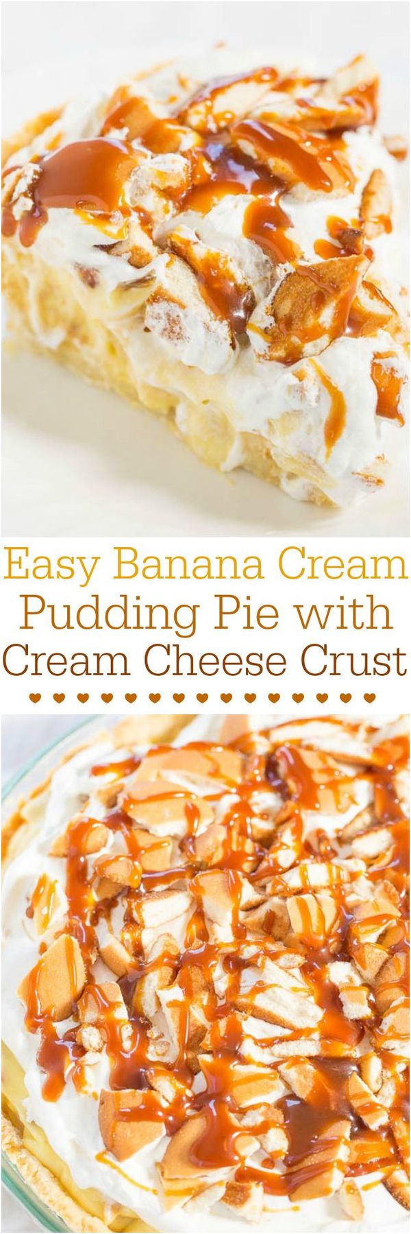 Easy Banana Cream Pudding Pie with Cream Cheese Crust