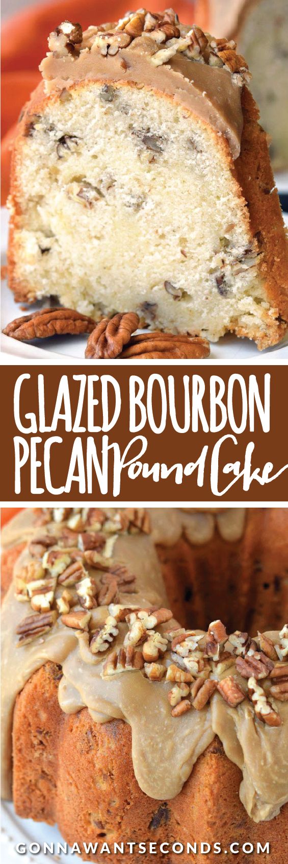 Easy Bourbon Pecan Pound Cake With Caramel Glaze