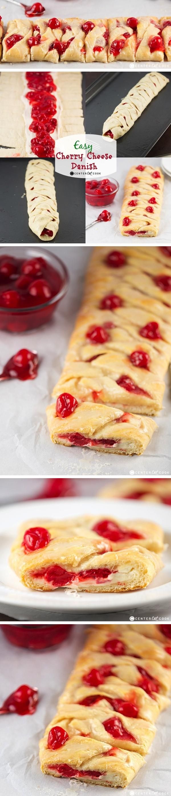 Easy Braided Cherry Cheese Danish