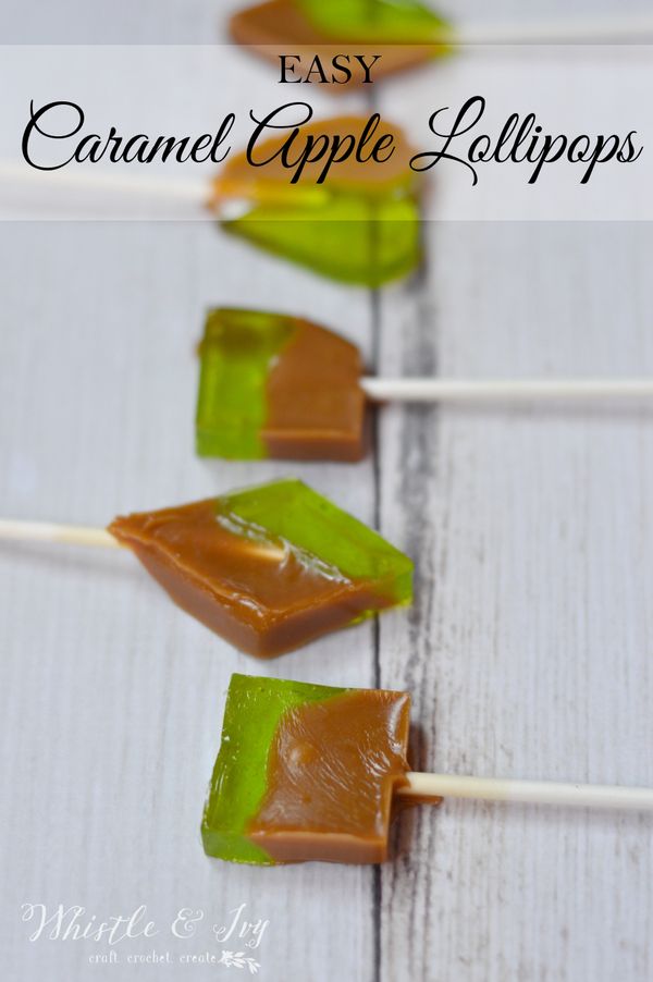 Easy Caramel Apple Lollipops