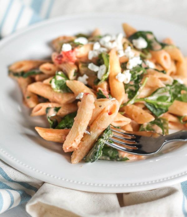 Easy Goat Cheese and Vegetable Pasta with O Organics