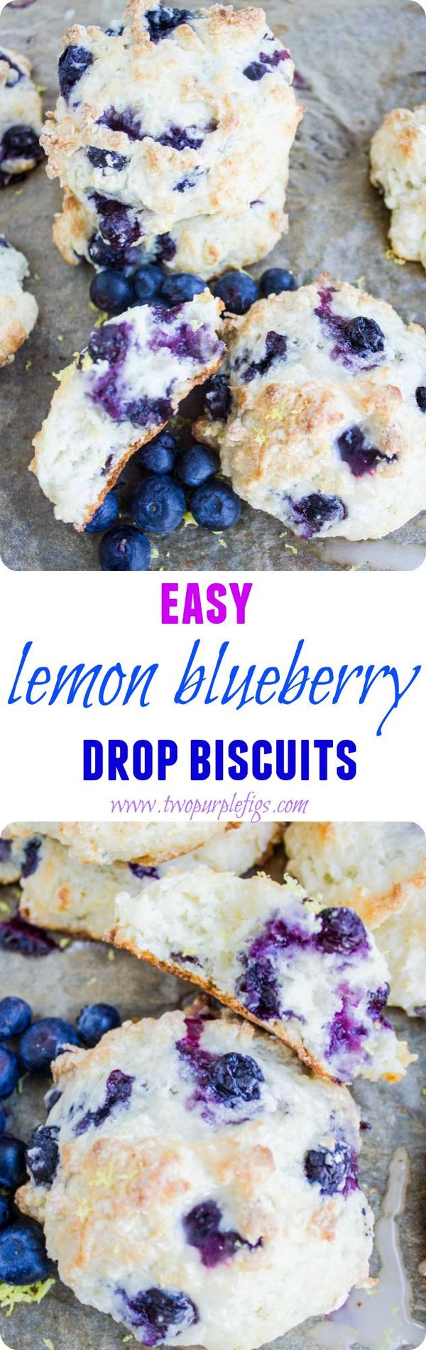 Easy Lemon Blueberry Drop Biscuits