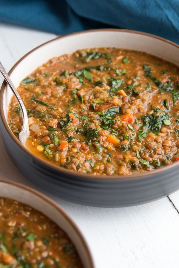 Easy Lentil Soup with Kale and Bacon