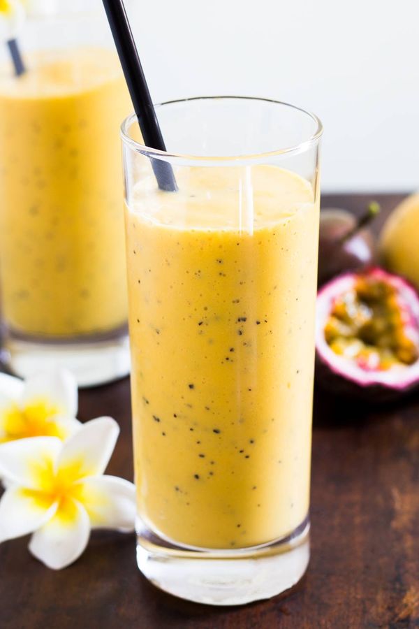 Easy Mango Lassi Recipe with Passion Fruit Juice