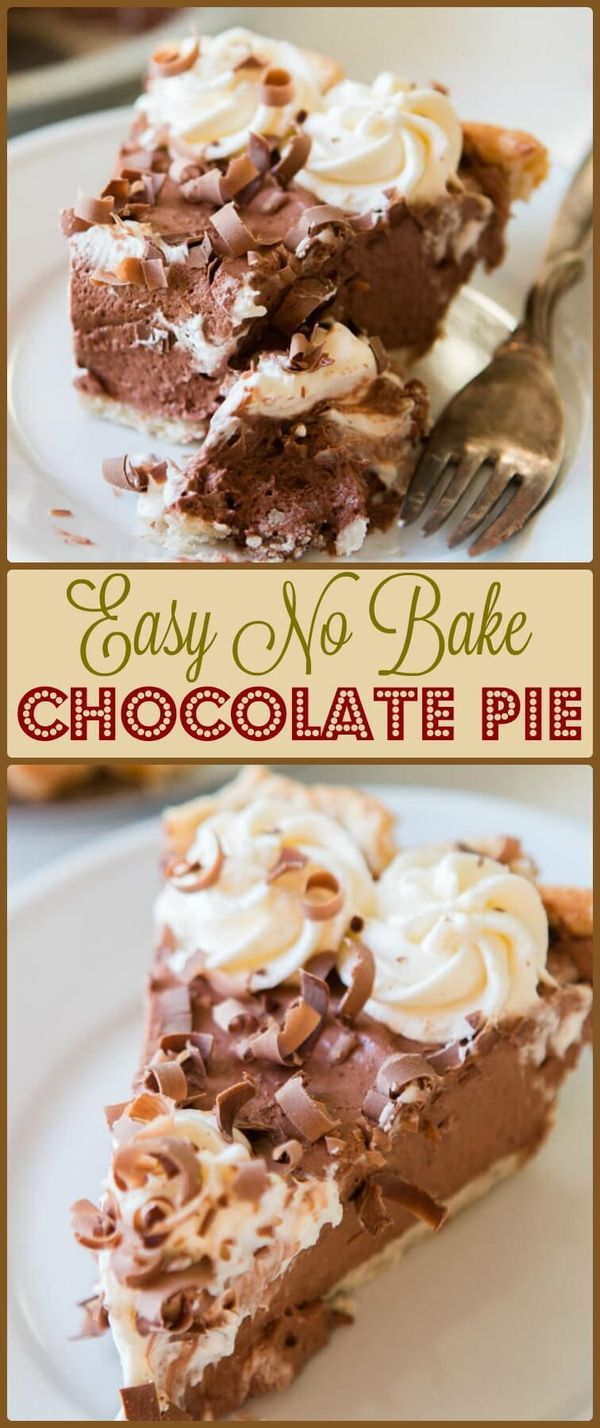 Easy No Bake Chocolate Pie