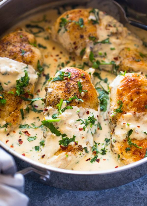 Easy One Skillet Creamy Cilantro Lime Chicken