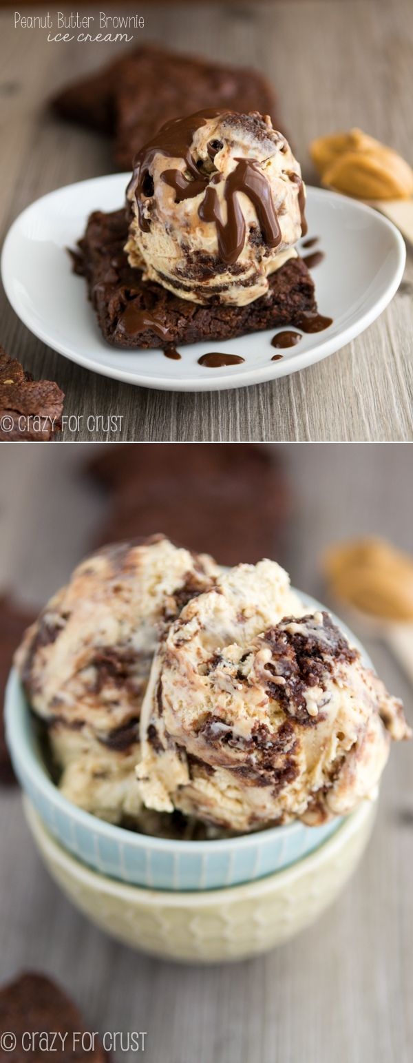 Easy Peanut Butter Brownie Ice Cream