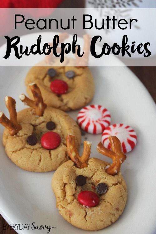 Easy Peanut Butter Rudolph Cookies