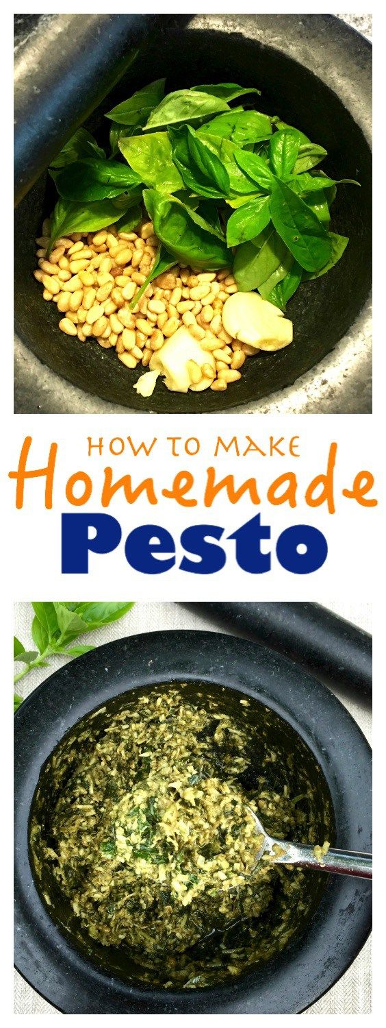 Easy Pesto using a Mortar and Pestle