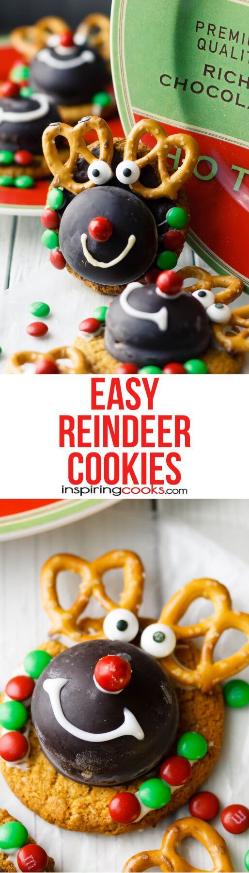 Easy Reindeer Cookies Recipe (No-Bake