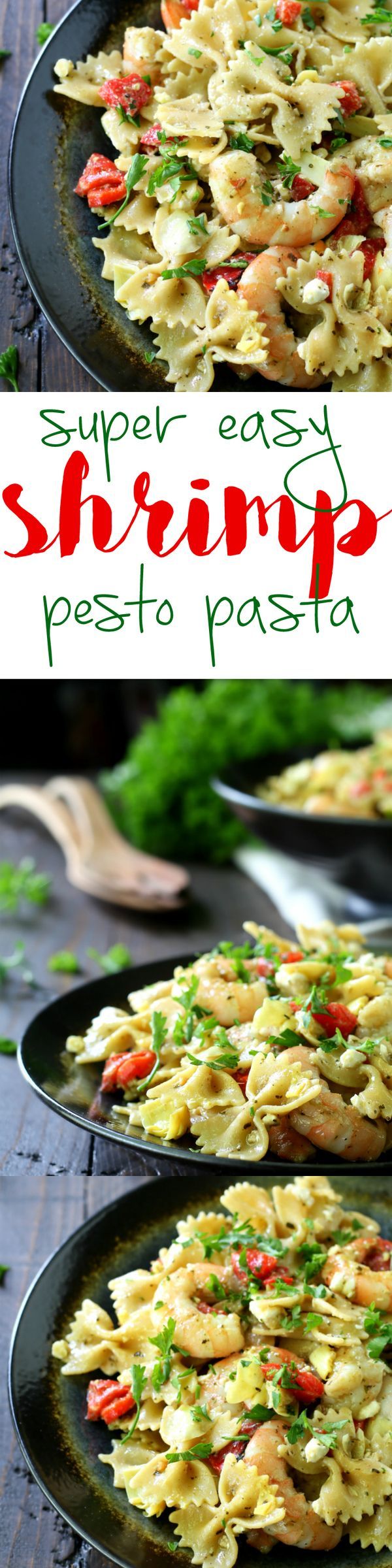 Easy Shrimp Pesto Pasta