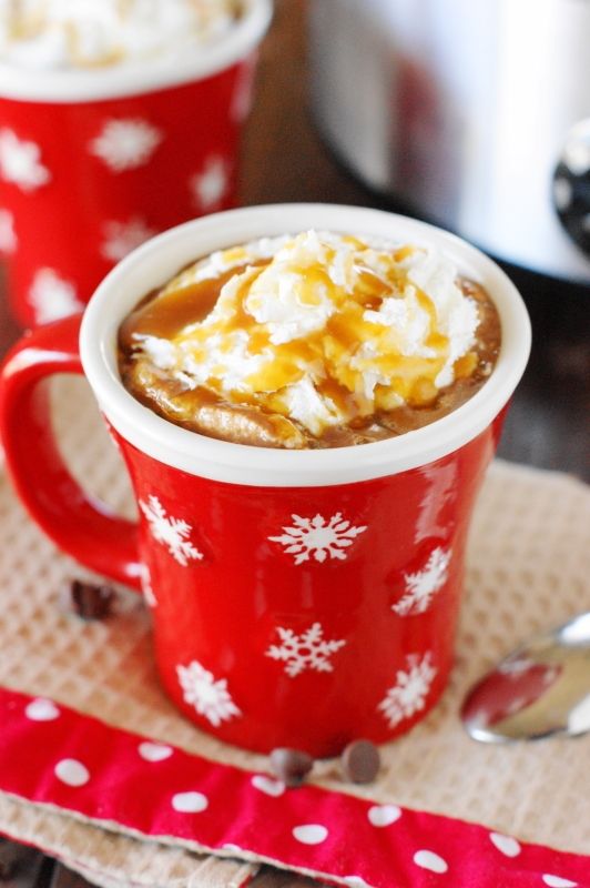 Easy Slow Cooker Caramel Hot Chocolate