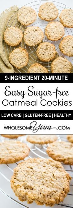 Easy Sugar-free Oatmeal Cookies (Low Carb, Gluten-free