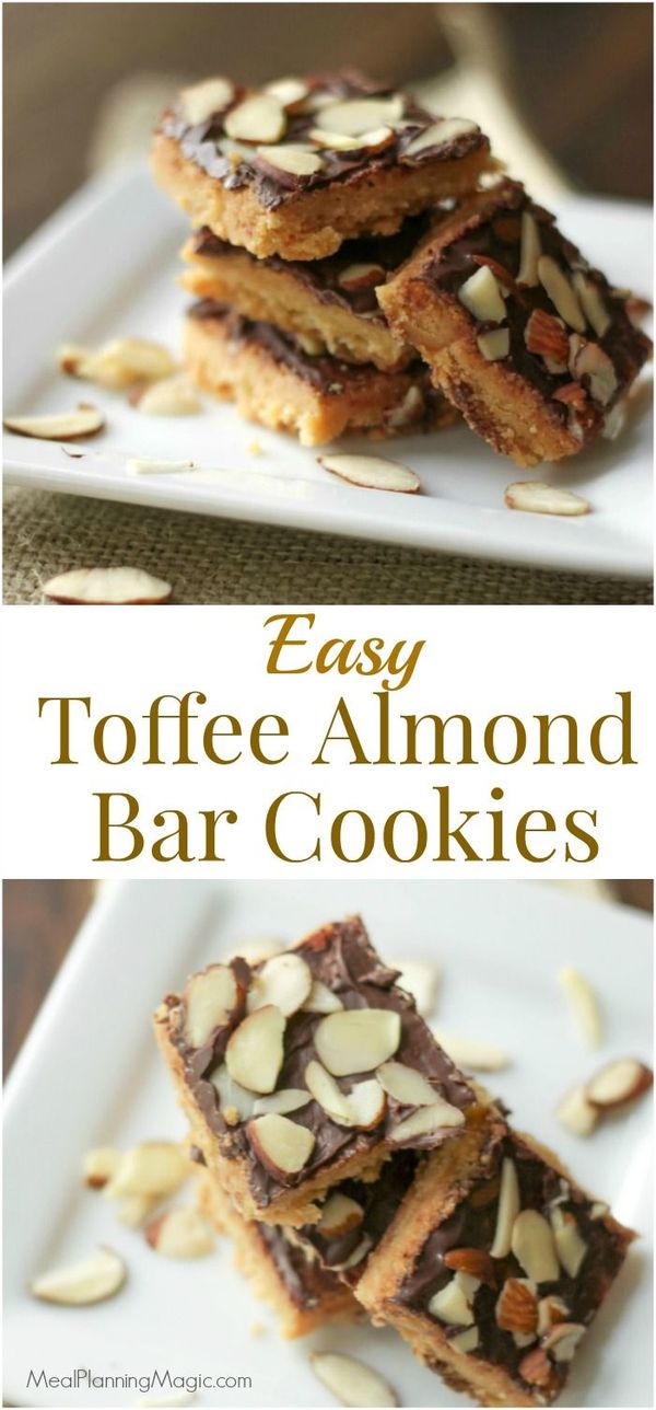 Easy Toffee Almond Bar Cookies (12 Weeks of Christmas Treats