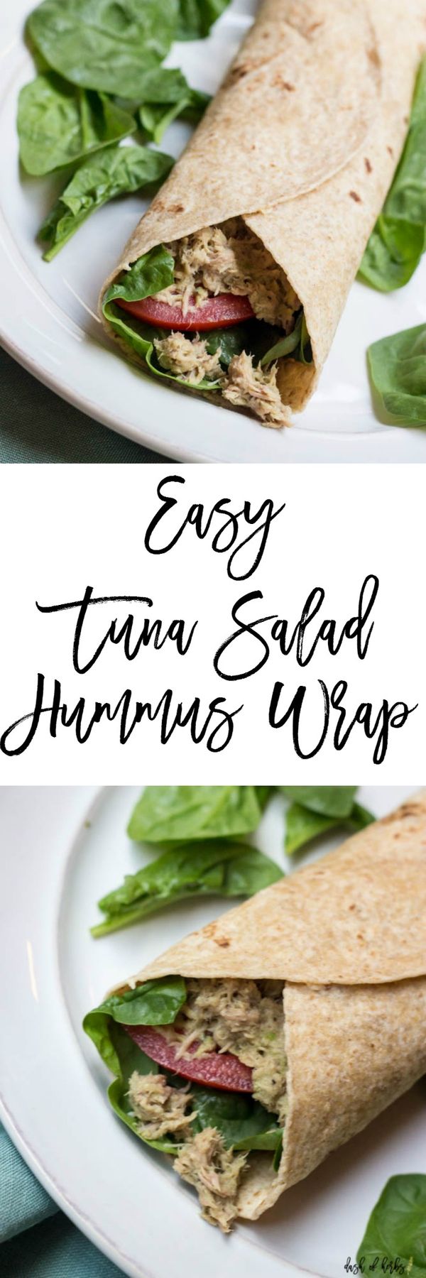 Easy Tuna Salad Hummus Wrap